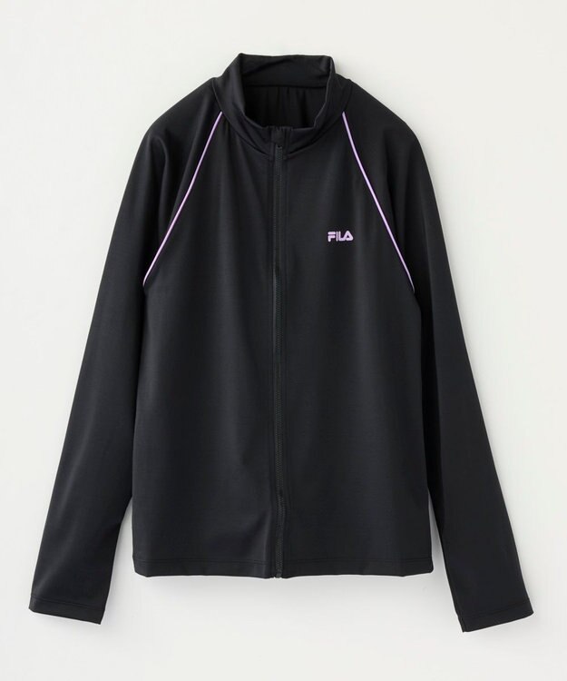 OP／FILA 【FILA】男女兼用ベーシックラッシュガード ブラック×パープル