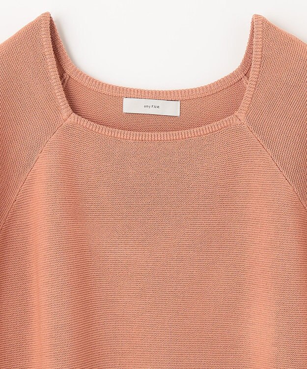 ANY 【洗濯機可能/アンチピリング/UVケア】アクリルガータースクエアニット オレンジ