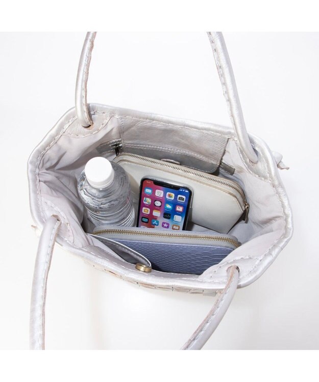 UNBILLION ピークスピーク PEAKS PEAK / 牛革レザーメッシュトートS シルバー