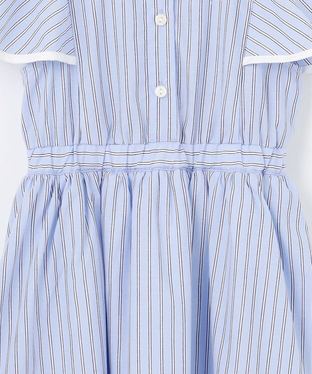 組曲 KIDS 【110-140㎝】サマーストライプ ワンピース サックスブルー系1