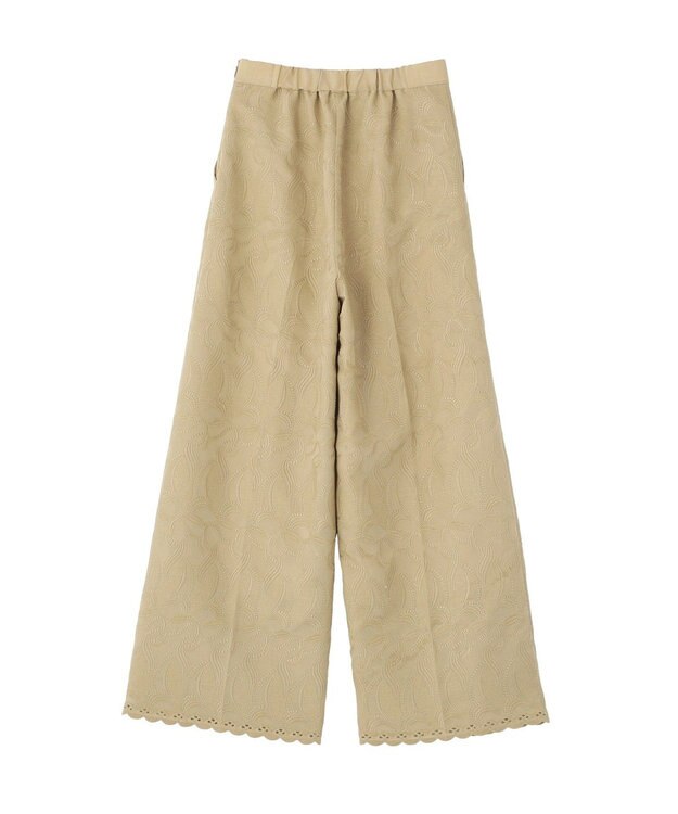 YECCA VECCA 刺繍ワイドパンツ Beige