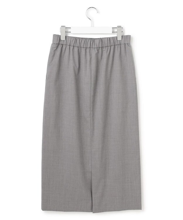 ICB 【洗える】T/Wブロード ナロースカート ライトグレー系