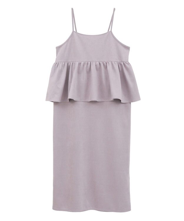 Green Parks スウェードポンチペプラムキャミワンピース Purple