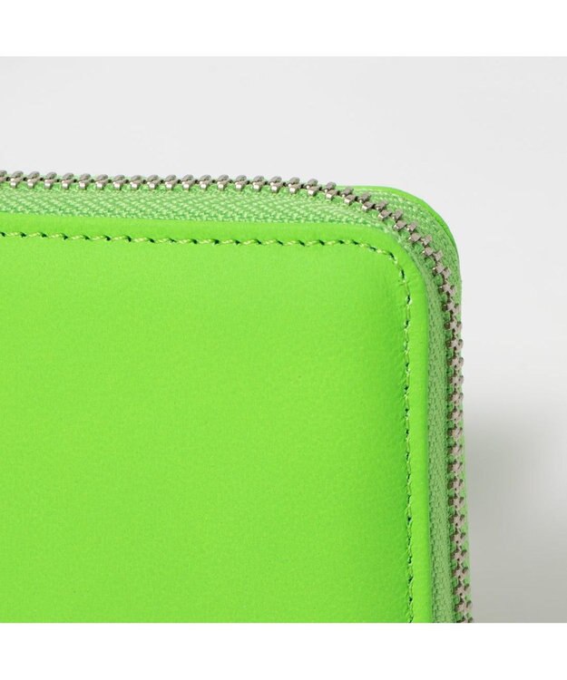 UNBILLION ペルケ perche / 蛍光レザーストラップ付き・ジャバラカードウォレット グリーン