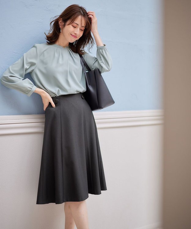 ANY SIS 【AIコラボ】フロントボタンタック ブラウス ミント