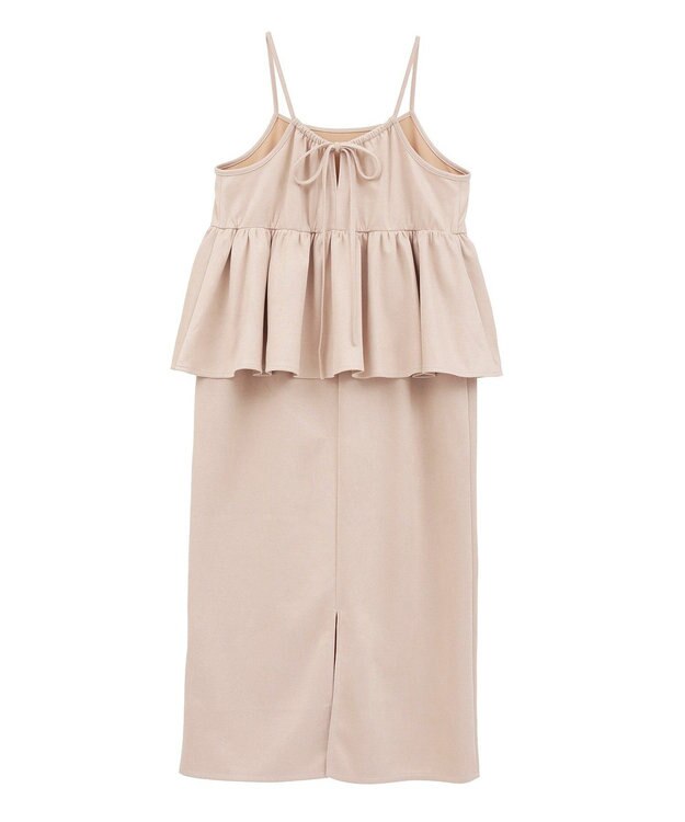 Green Parks スウェードポンチペプラムキャミワンピース Ivory