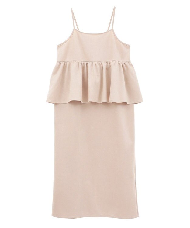 Green Parks スウェードポンチペプラムキャミワンピース Ivory