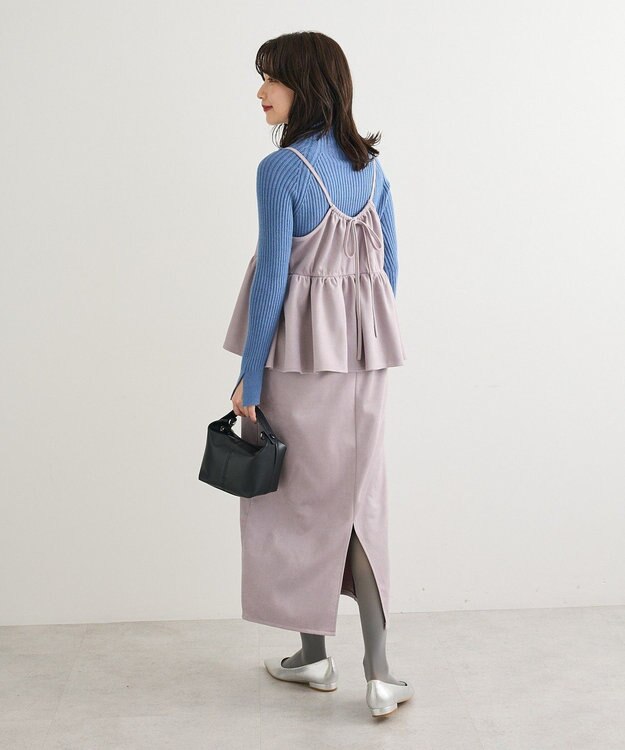 Green Parks スウェードポンチペプラムキャミワンピース Purple