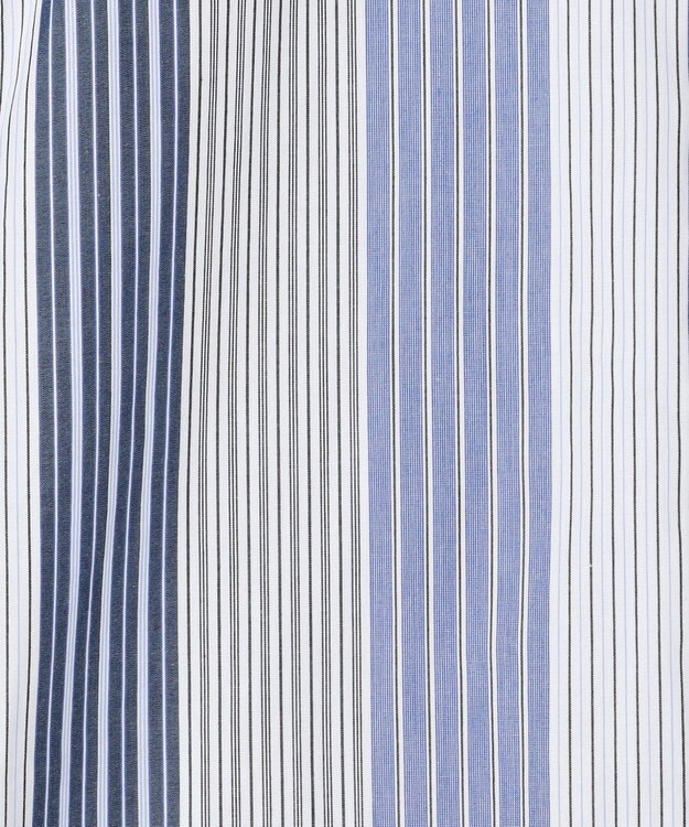 J.PRESS YORK STREET 【UNISEX】マルチストライプバンドカラー シャツ ブルー系7