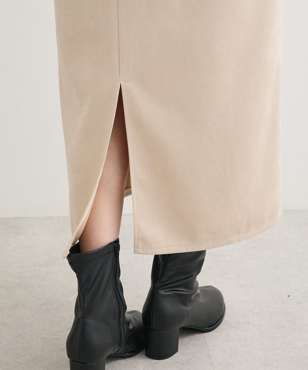 Green Parks スウェードポンチペプラムキャミワンピース Ivory