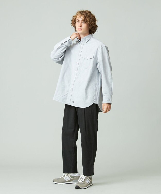 J.PRESS YORK STREET 【UNISEX】オックス起毛 シャツ/B.D. ライトグレー系