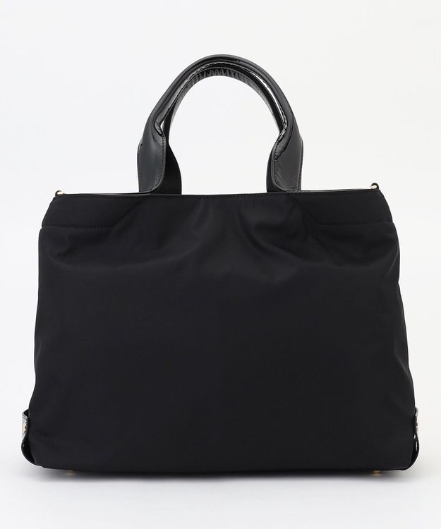 LA BAGAGERIE ツイルナイロン×エナメル 2WAYトートバッグ Mサイズ ブラック