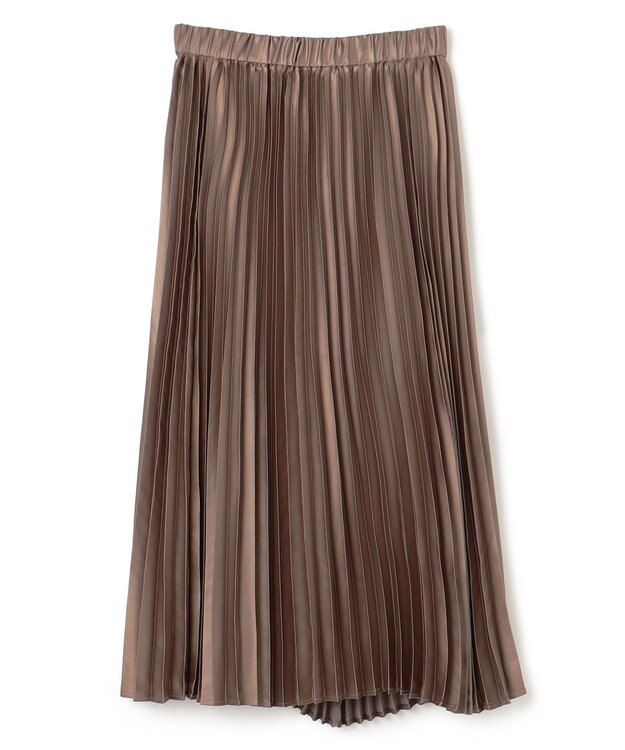 UNFILO 【洗える】チンツプリーツスカート モカ