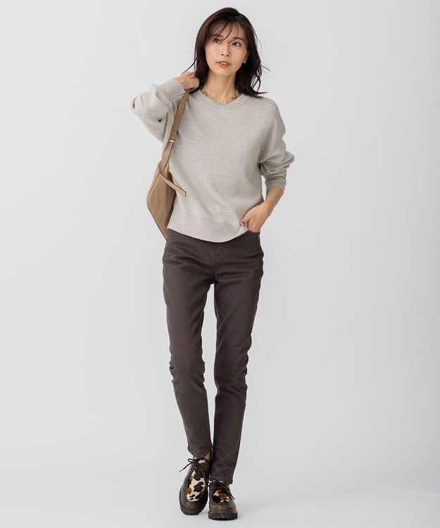 23区 L 【洗える】コットンウール クルーネック プルオーバー ベージュ系