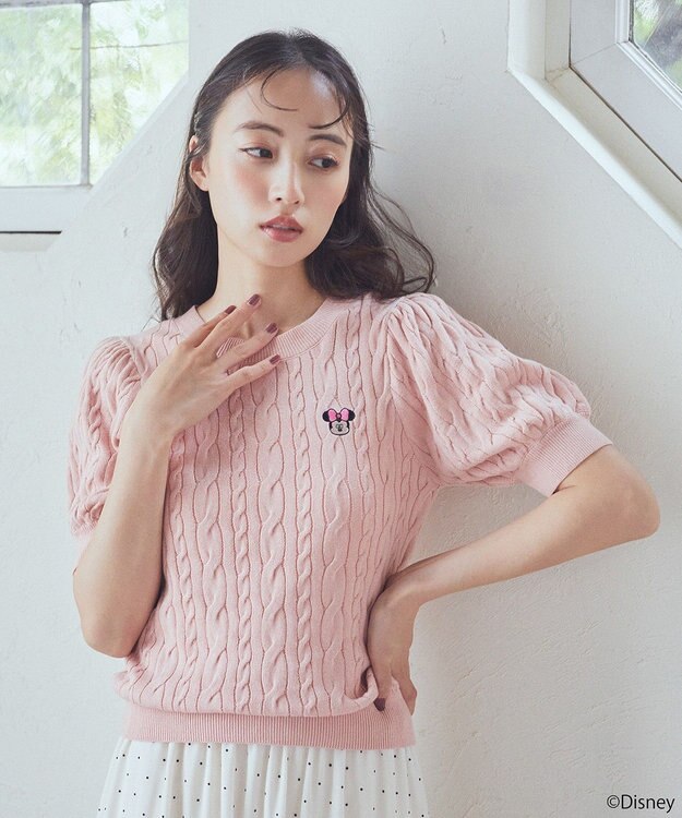 earth music&ecology Ｄｉｓｎｅｙ×Ｓｅｉｊｉ　Ｍａｔｓｕｍｏｔｏ刺繍ニット Pink