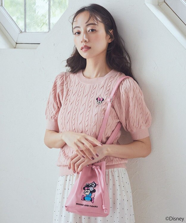 earth music&ecology Ｄｉｓｎｅｙ×Ｓｅｉｊｉ　Ｍａｔｓｕｍｏｔｏ刺繍ニット Pink