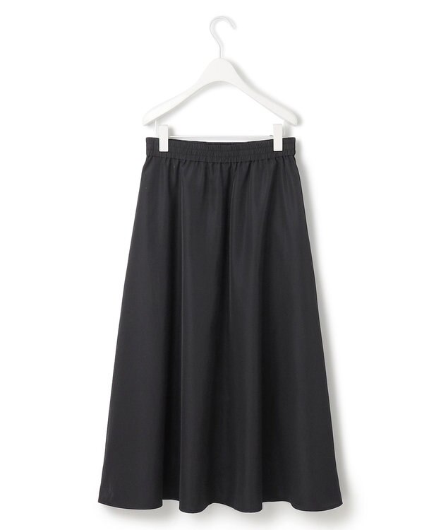 ICB L 【UVケア・速乾・洗える】シルクエステルタフタ フレアスカート ブラック系