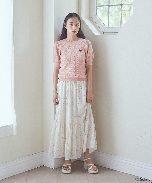 earth music&ecology Ｄｉｓｎｅｙ×Ｓｅｉｊｉ　Ｍａｔｓｕｍｏｔｏ刺繍ニット Pink