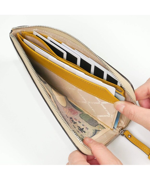 PELLE BORSA L字ファスナーコンパクト長財布 Very Goods ベリーグッズ 7204 アイボリー