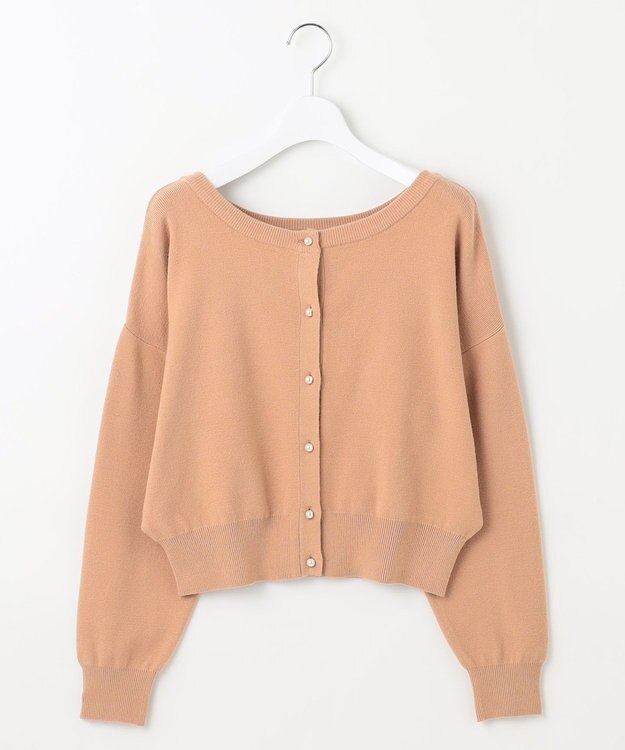 Feroux 【洗える】2WAY パールボタン カーディガン ベージュ系