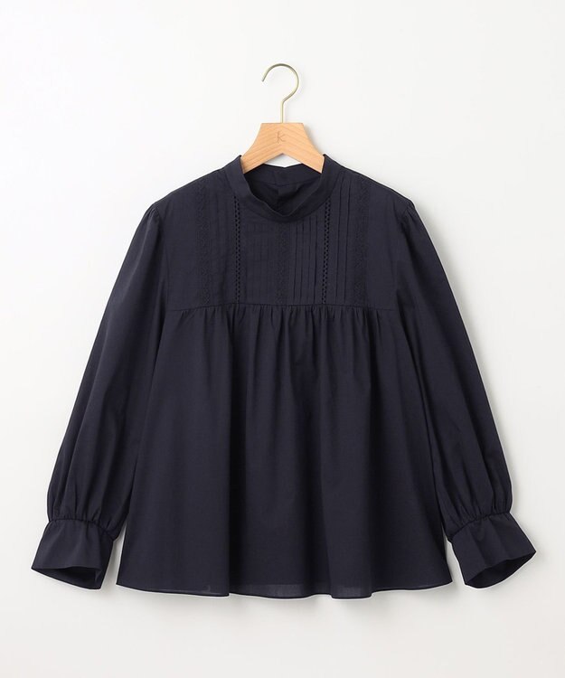 組曲 レースコンビタックディテール ブラウス ブラック系