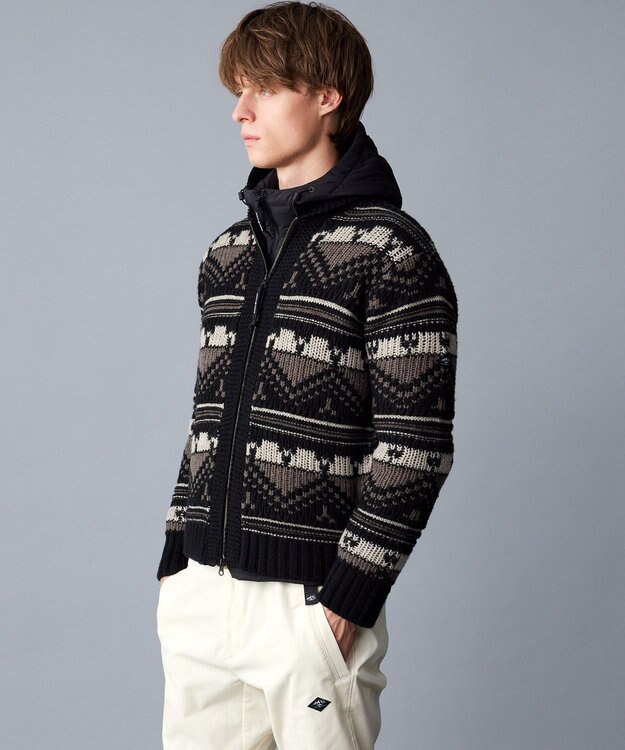 JOSEPH ABBOUD MOUNTAIN 【ストレッチ/撥水/軽量/パッカブル/ライナードッキング対応】2WAYストレッチ ダウン パーカー ブラック系