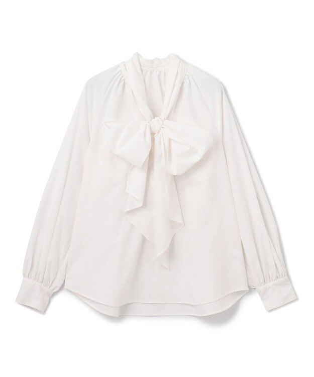 GRACE CONTINENTAL ボウタイギャザートップ ホワイト
