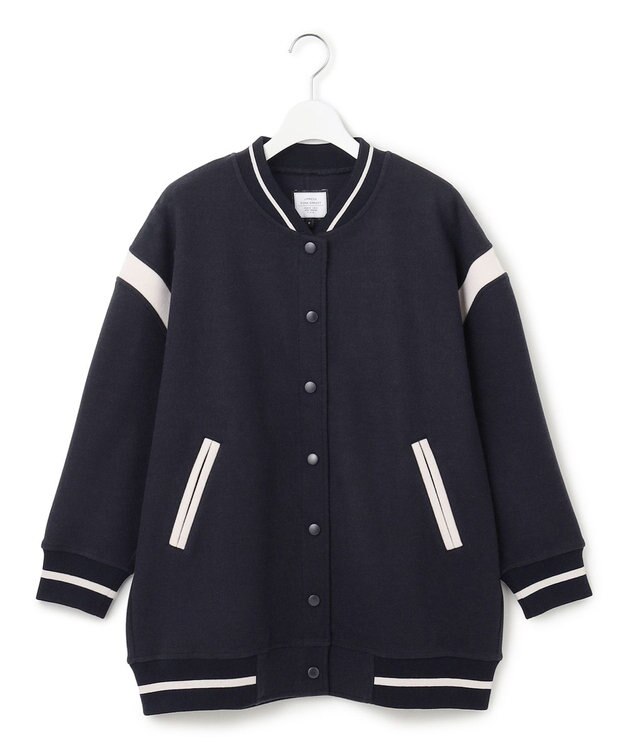 J.PRESS YORK STREET 【WOMEN】NEEDLE JERSEY オーバーサイズスタジャン ネイビー系