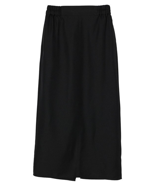 Green Parks 麻調Ｉラインスカート Black