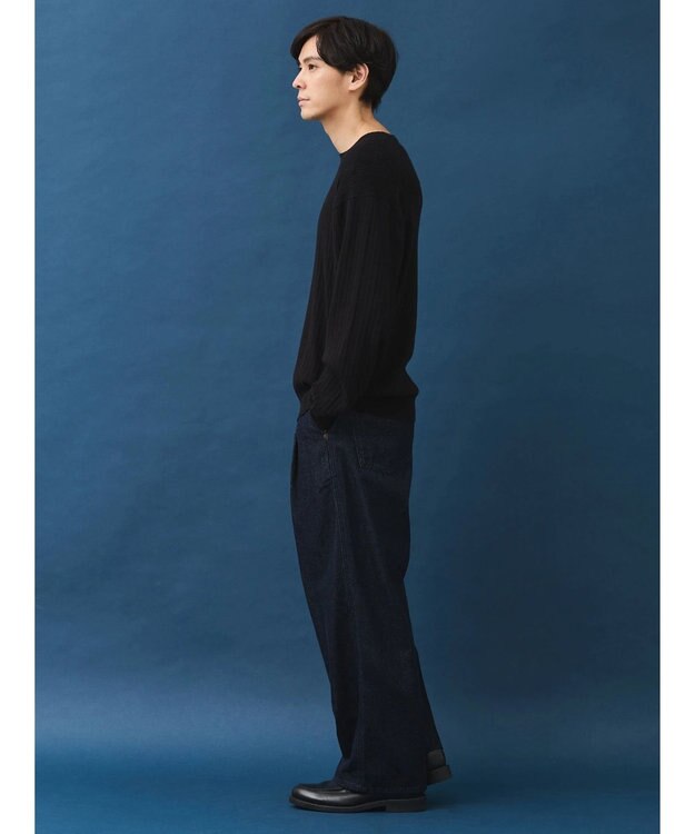 CRAFT STANDARD BOUTIQUE ワイドリブクルーネックニットプルオーバー Black