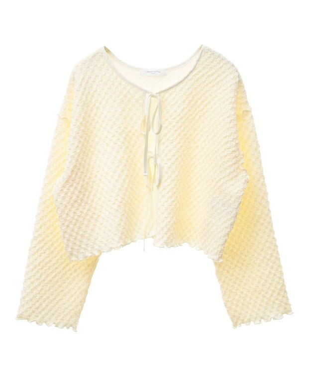 Green Parks ポコポコショート丈カーディガン Ecru