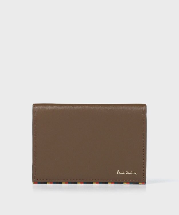 Paul Smith ブライトストライプトリム パスケース ブラウン