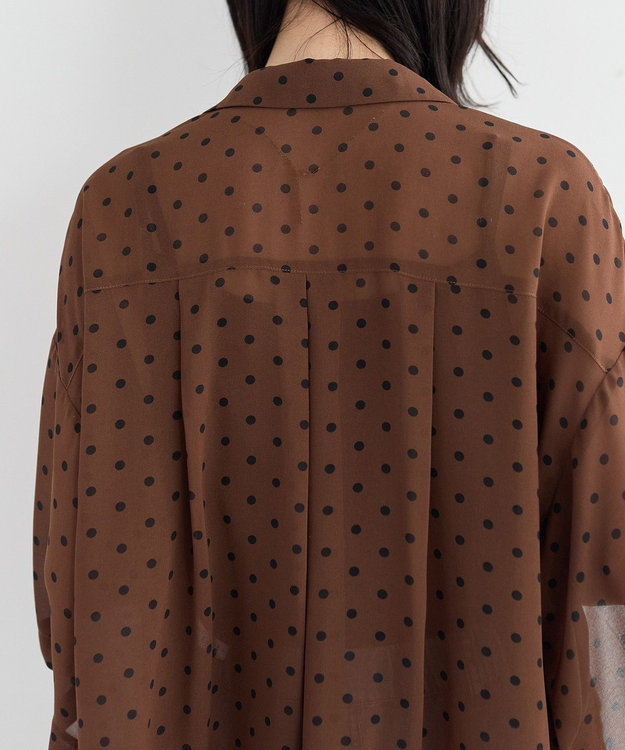 YECCA VECCA 【2点SET】キャミ付きシアードットシャツ Brown