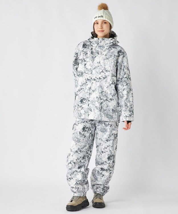 OP／FILA 【ocean pacific】 スノーウェア ワークスタイルカーゴパンツ グレー×プリント