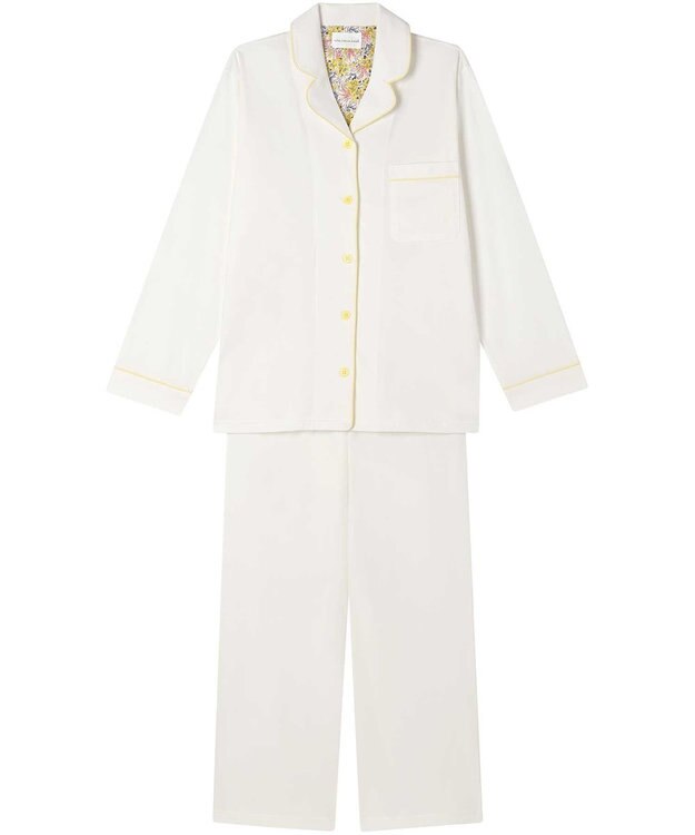 une nana cool 【綿100%】なめらかハイゲージ天竺パジャマ MADE WITH LIBERTY FABRIC ホワイト