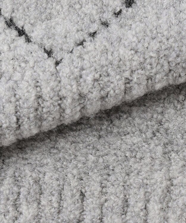 JOSEPH ABBOUD 【インポート素材/ソフトな肌触り/軽量】MOUSSE アーガイル クルーネック セーター ライトグレー系7