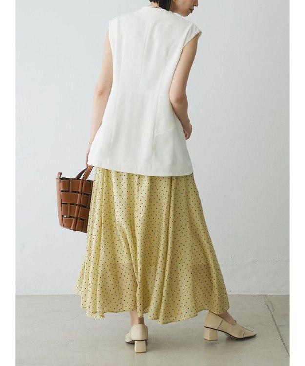 Green Parks AnriettMusee ネック切替デザインベスト Off White