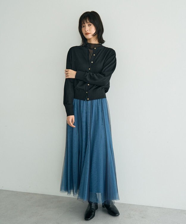 YECCA VECCA レイヤードチュールマーメイドスカート Blue