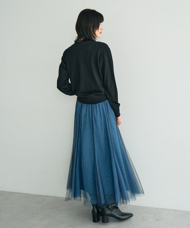 YECCA VECCA レイヤードチュールマーメイドスカート Blue