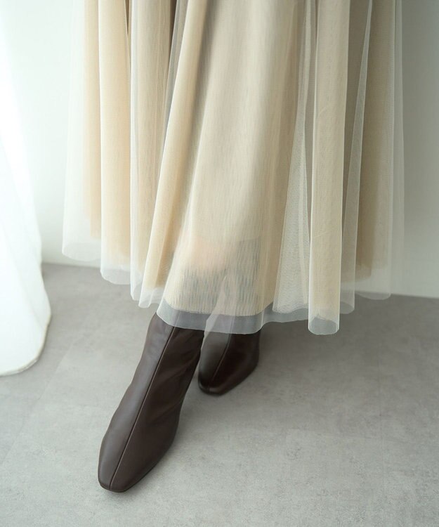 YECCA VECCA レイヤードチュールマーメイドスカート Beige