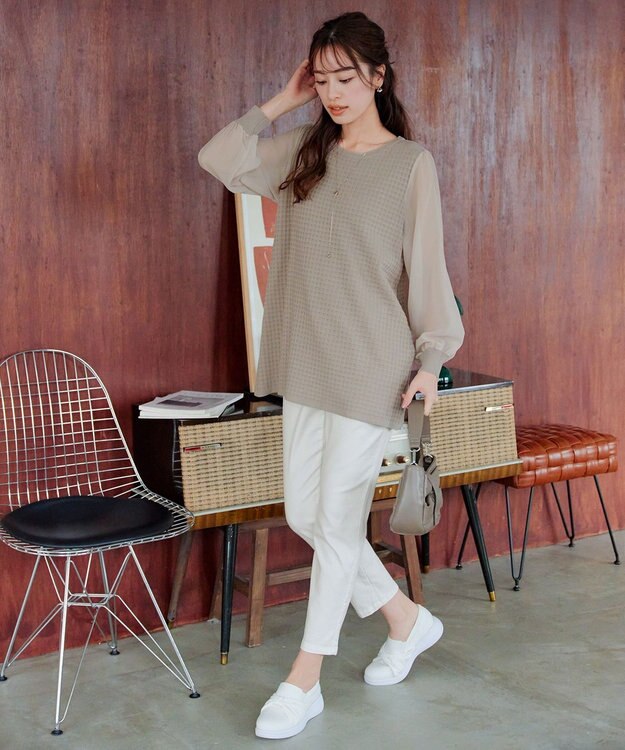 Tiaclasse 【新色追加・洗える】アンクルテーパードパンツ オフホワイト