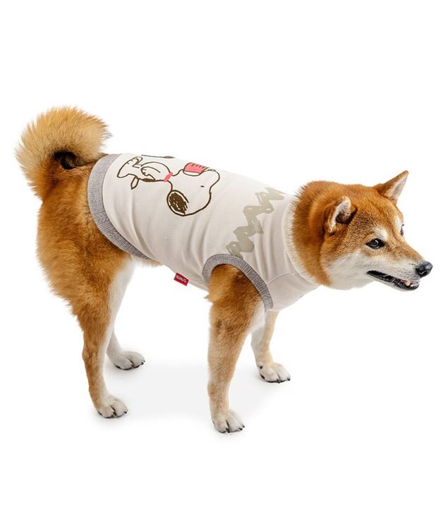 PET PARADISE スヌーピー プレミアムペティヒート  タンクトップ 《フレンズ柄》 中型犬 大型犬 ホワイト×グレー