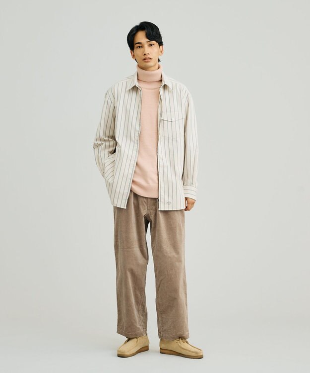 J.PRESS YORK STREET 【UNISEX】フロントジップ シャツ ホワイト系1