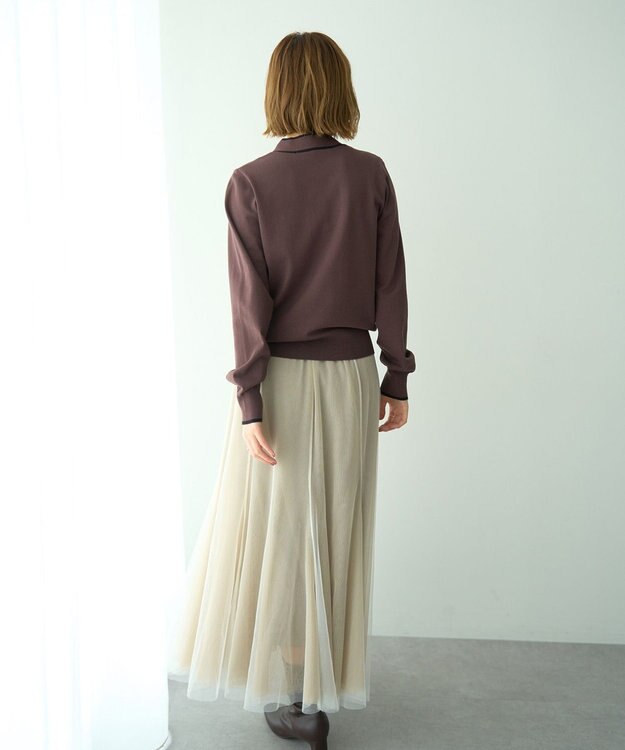 YECCA VECCA レイヤードチュールマーメイドスカート Beige