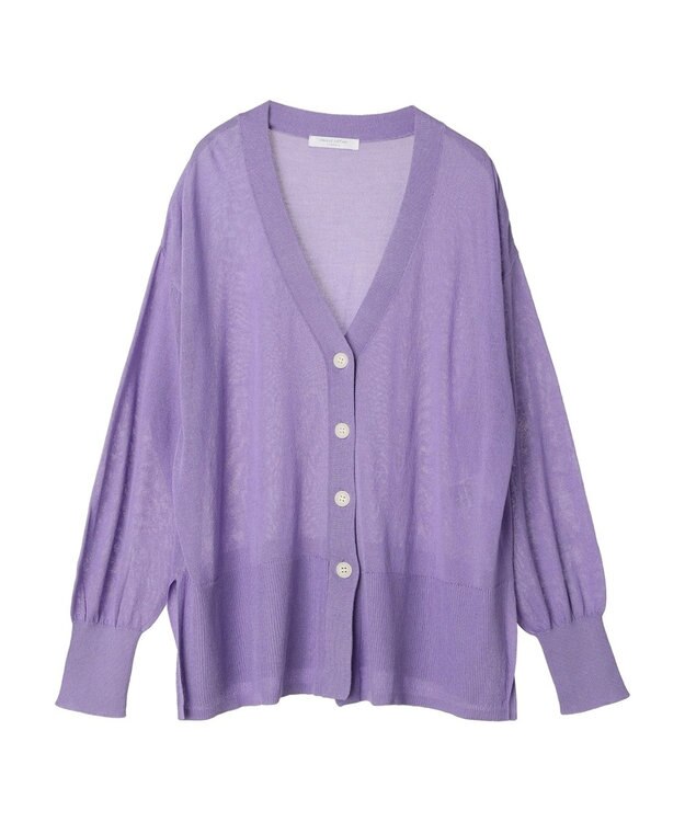 Green Parks 接触冷感Ｖネックカーデ Purple