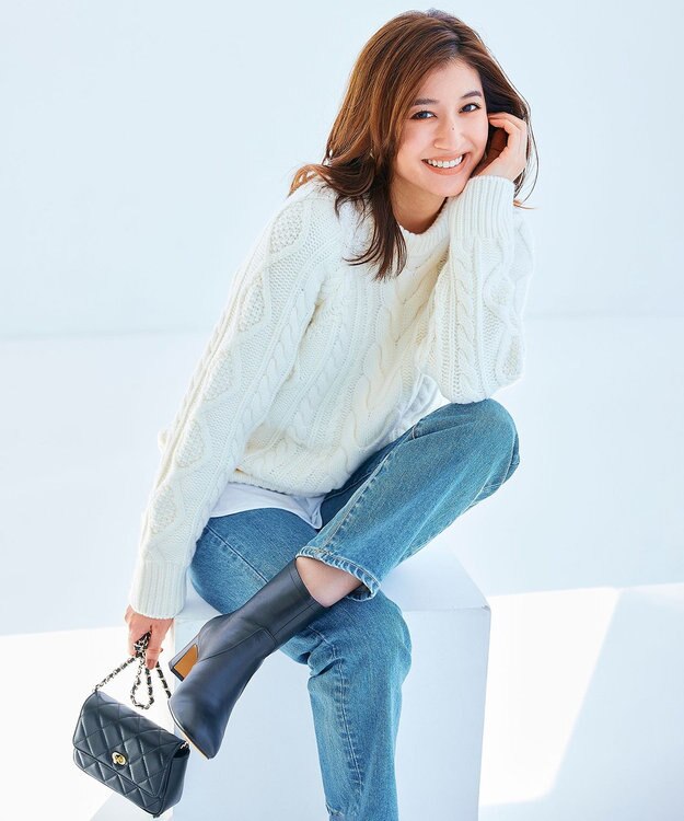 23区 【CLASSY.12月号掲載】アランパターン ニット アイボリー系