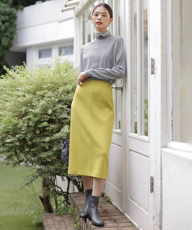 J.PRESS LADIES L 【洗える】PRINCE ハイネック ニット トップグレー系