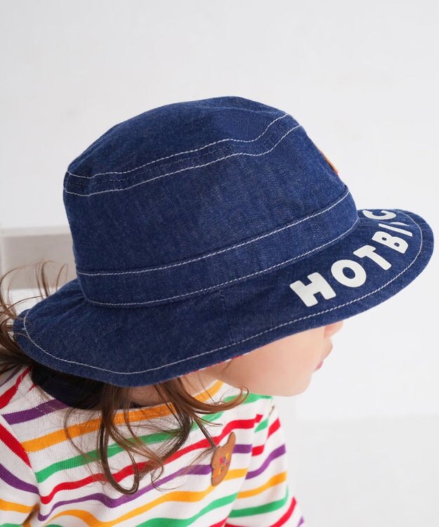 MIKI HOUSE HOT BISCUITS 【46-54cm】 ロゴデニムクロッシェ 紺