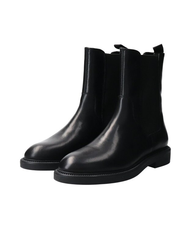 INTER-CHAUSSURES 【VAGABOND】ラウンドトウサイドゴアショートブーツ ブラック