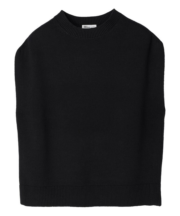 CRAFT STANDARD BOUTIQUE 洗える クルーネックニットベスト Black